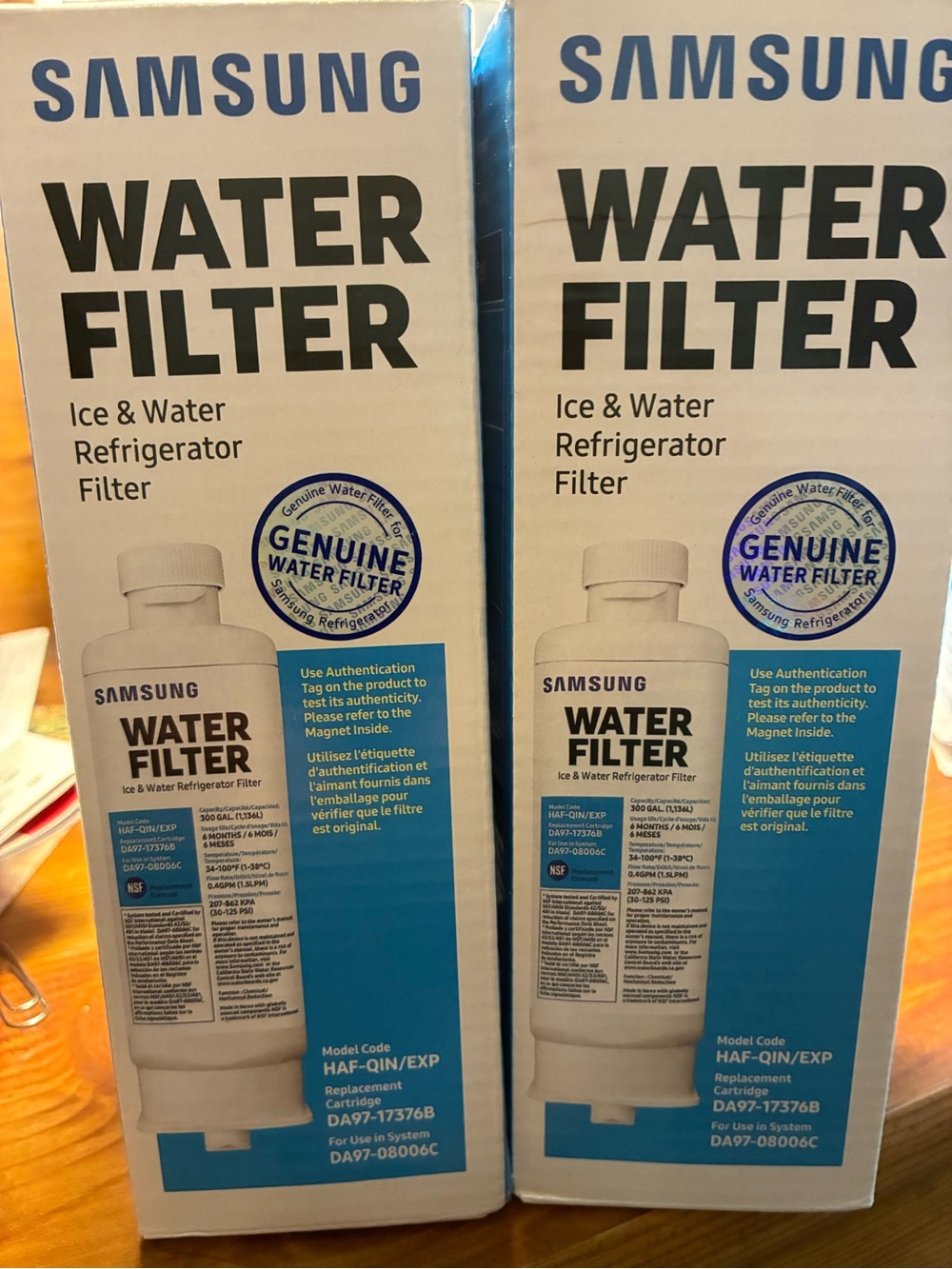 Samsung refrigerator water filter 2pack NIB HAF-QIN/EXP DA97-17376B